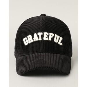 Y2K Grateful Snap Back Cap Hat Embroidered Corduroy Unisex Black OSFM Adjustable